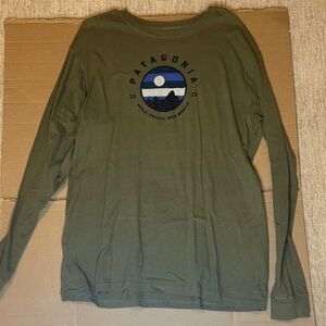 Patagonia Olive Green Long-Sleeve Graphic Crew